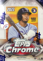 2022 Topps CHROME Baseball Series Blaster Box of Packs with Retail EXCLUSIVE Sepia and Pink Refractor Parallels in Each Box Try For Cal Raleigh Rookie Card