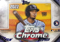 2022 Topps CHROME Baseball Series Blaster Box of Packs with Retail EXCLUSIVE Sepia and Pink Refractor Parallels in Each Box Try For Cal Raleigh Rookie Card