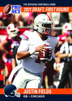 Justin Fields 2021 Pro Set DRAFT DAY Short Printed Mint Rookie Card #PSDD8 Chicago Bears First Round Pick