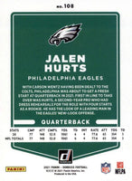 Jalen Hurts 2021 Donruss Series Mint 2nd Year Card #108