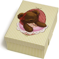 GUND Isadora Plush Sleepy Bear in Bed Set with Red Pillow and Box
