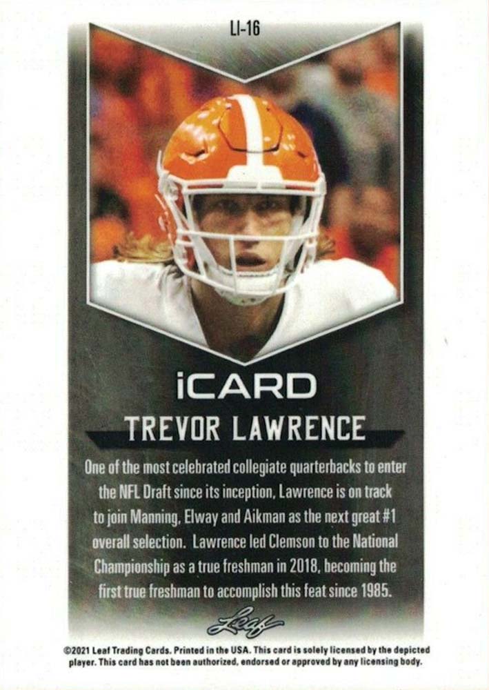 Trevor Lawrence 2021 Panini Chronicles Luminance Rookie Card #201