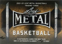 2021-22 Leaf Metal Basketball Jumbo Box with 9 Autos per B Possible Stephen Curry and Giannis Antetokounmpoox one 1 Slabbed 1/1 Proof