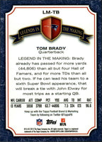 2013 Topps Football Legends in the Making Insert Set with Peyton Manning and Tom Brady Plus