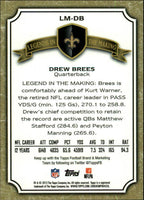 2013 Topps Football Legends in the Making Insert Set with Peyton Manning and Tom Brady Plus