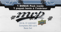 2018 2019 Upper Deck MVP Hockey Factory Set with Shortprints and Bonus Inserts