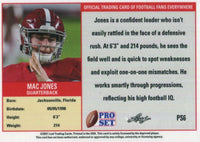 Mac Jones 2021 Pro Set Leaf Short Printed Mint Rookie Card #PS6 RARE Roll Tide Variation only 450 made