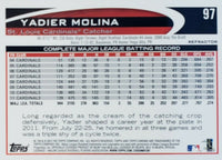 Yadier Molina 2012 Topps Chrome ORANGE REFRACTOR Version Card #97