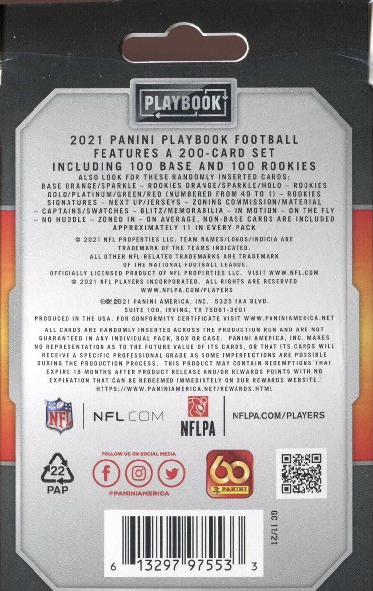 2021 Panini PLAYBOOK Football Factory Sealed 30 Card HANGER Box with (5)  EXCLUSIVE PURPLE & 1 SPARKLE PARALLELS! Look for RCS & AUTOS of Mac Jones