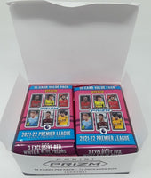 2021 2022 Panini Premier League PRIZM Soccer FAT Pack Value Box of 180 Cards with EXCLUSIVE Red, White and Blue Prizms