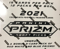 2021 Panini Prizm Collegiate Draft Picks Football Factory Sealed Cello Box (180 Cards)