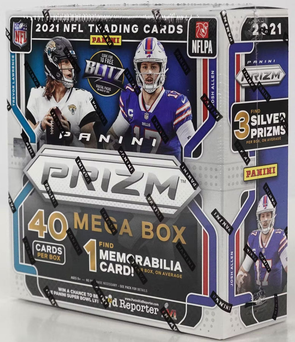 2021 Panini PRIZM Football MEGA Box with One Rookie Memorabilia Card P