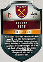 Declan Rice 2021 2022 Topps Match Attax Pro Elite Die Cut Shield Insert Card #SH9
