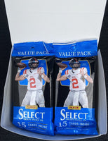 2022 Panini SELECT Collegiate Draft Picks Football Series Cello Fat 12 Pack Box (180 Cards) including EXCLUSIVE Light Blue Lazer Prizms