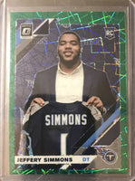 Jeffery Simmons 2019 Donruss Optic GREEN VELOCITY Prizm Series Mint ROOKIE Card #108
