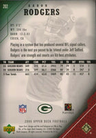 2005 Upper Deck Football Complete Mint 275 Card Set with Short Printed Star Rookies including Aaron Rodgers #202