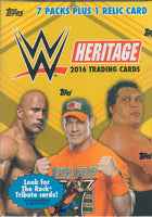 2016 Topps Heritage WWE WrestleMania Series Box with One GUARANTEED Relic Card and Look for the Rock Tribute Cards
