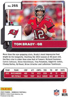 Tom Brady 2022 Panini Donruss Series Mint Card #255 picturing him in his Red Tampa Bay Buccaneers Jersey.