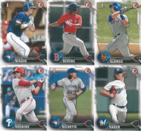 2016 Bowman Draft Baseball 200 Card Set Featuring Rafael Devers, Pete Alonso and Bo Bichette PLUS