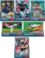 Atlanta Braves 2015 Topps OPENING DAY Series 6 card Team Set with Freddie Freeman, Craig Kimbrel plus