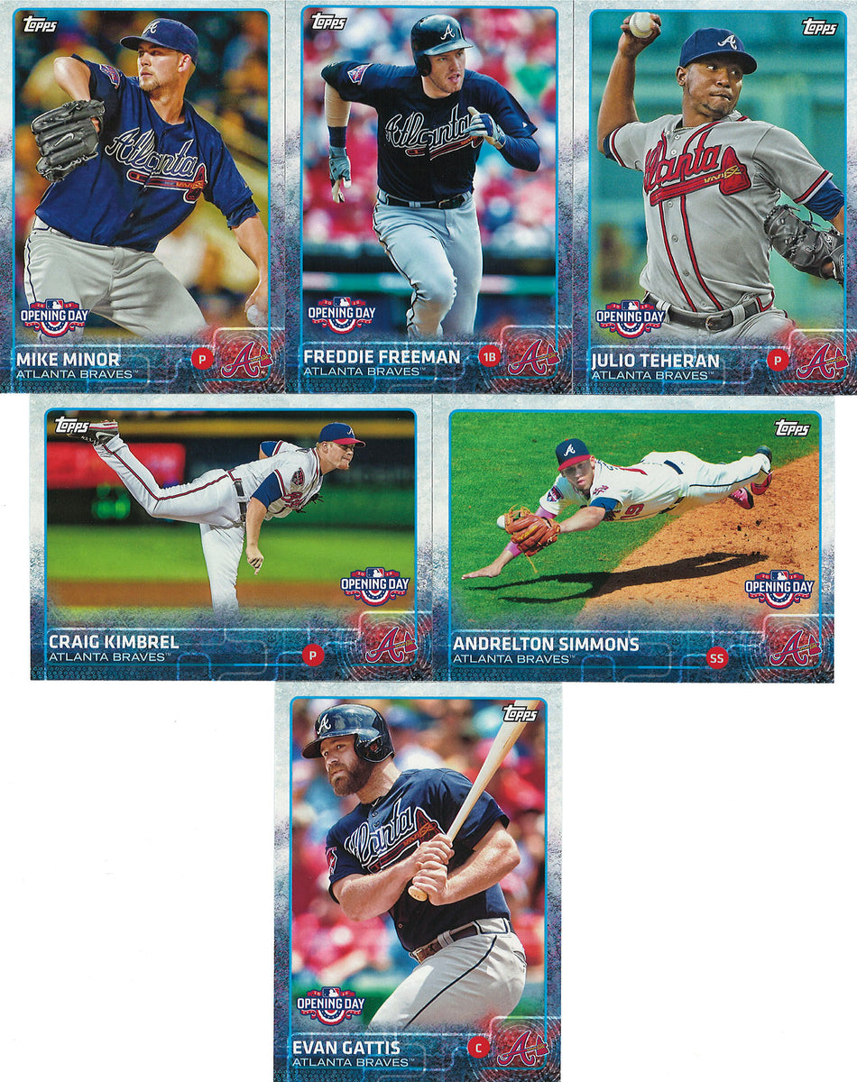 Atlanta Braves 2015 Topps OPENING DAY Series 6 card Team Set with Fred