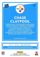 Chase Claypool 2020 Panini Donruss Series Mint Rated ROOKIE Canvas Parallel Card #327
