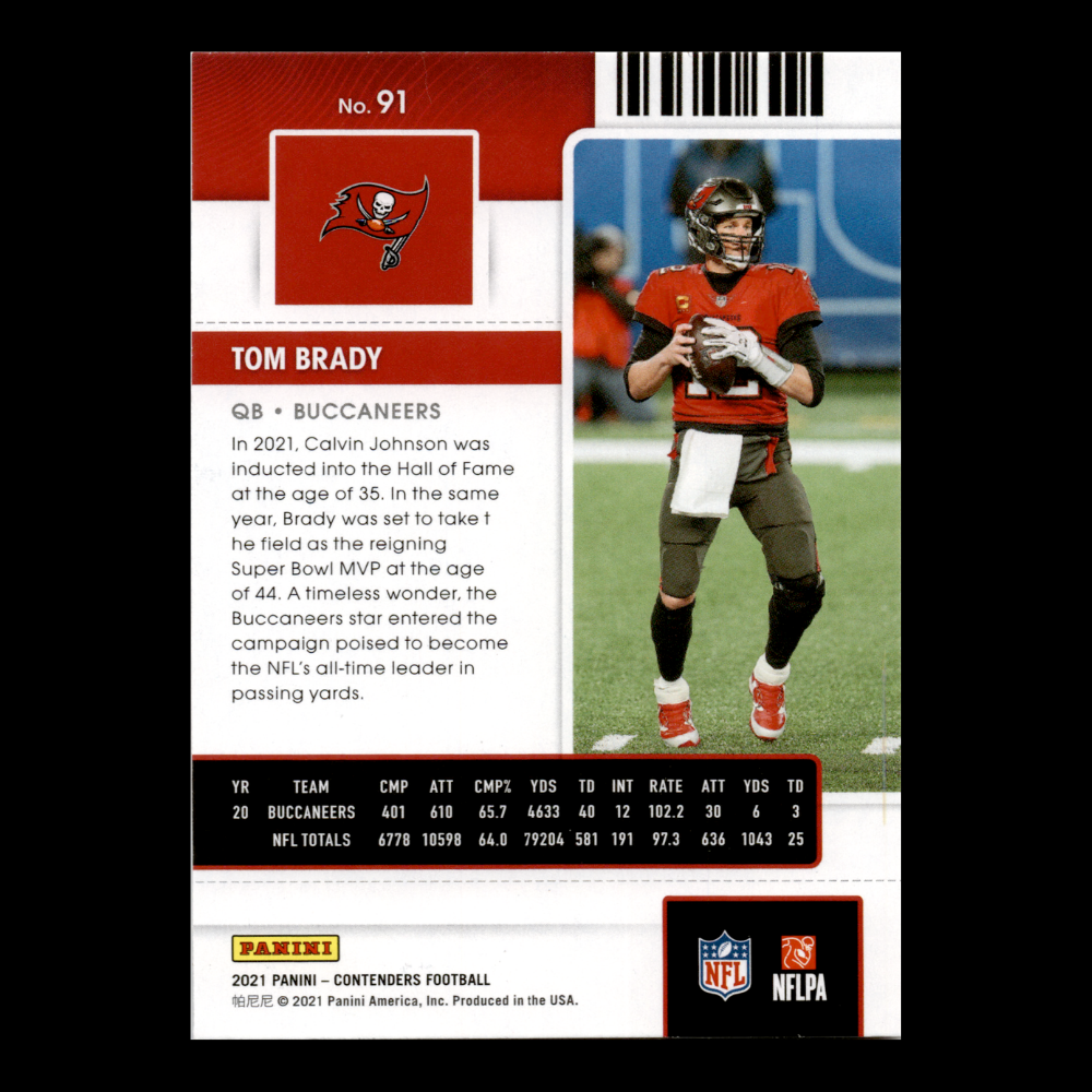 2020 Contenders Season Ticket Game 43 Tom Brady Card #12 Buccaneers GOAT