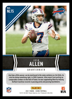 Josh Allen 2021 Panini Score Next Level Series Mint Card #NL15