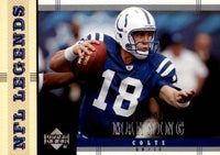 2004 Upper Deck LEGENDS Football Series Complete Mint Basic 90 Card Veteran Players Set Loaded with Stars and Hall of Famers including Tom Brady, Brett Favre and Peyton Manning Plus
