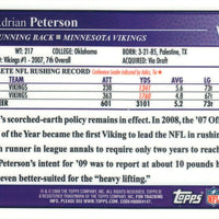 Adrian Peterson 2009 Topps Wal-Mart Exclusive Gold REFRACTOR Mint Card #W3