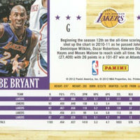 Kobe Bryant 2011 2012 Hoops Basketball Series Mint Card #278 Showing This Los Angeles Lakers Star in His Purple Jersey