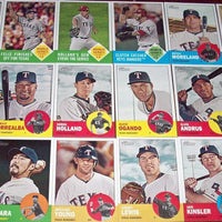 Texas Rangers 2012 Topps HERITAGE Series Complete Basic 18 Card Team Set with Elvis Andrus and Adrian Beltre and World Series Cards Plus
