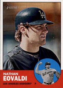 Los Angeles Dodgers 2012 Topps HERITAGE Series Team Set Featuring First Nathan Eovaldi Card Plus Don Mattingly Clayton Kershaw and Others