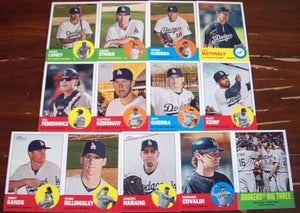 Los Angeles Dodgers 2012 Topps HERITAGE Series Team Set Featuring First Nathan Eovaldi Card Plus Don Mattingly Clayton Kershaw and Others