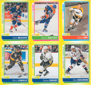 2013 / 2014 O-Pee-Chee Hockey STICKER Series 100 Card Set with Wayne Gretzky, Sidney Crosby, Bobby Orr, Lemieux+