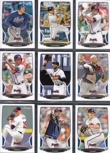 Atlanta Braves 2013 Bowman Complete Mint 11 Card Team Set