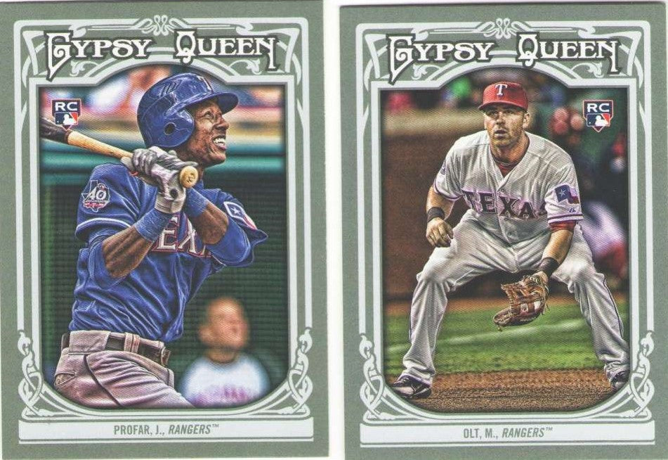 Texas Rangers 2013 Topps GYPSY QUEEN Series Basic 8 Card Team Set Featuring Adrian Beltre with Jurickson Profar and Mike Olt Rookies Plus