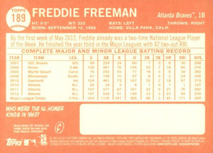 Freddie Freeman 2013 Topps Heritage Series Mint Card #189