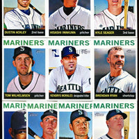 Seattle Mariners 2013 Topps HERITAGE Series Basic 10 Card Team Set with Justin Smoak, Dustin Ackley+
