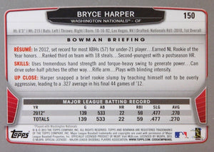 Bryce Harper 2013 Bowman Series Mint 2nd Year Card #150