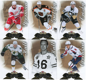 2014 2015 Fleer Showcase Hockey Complete Mint 100 Card Set Loaded with Stars and Hall of Famers including Wayne Gretzky, Sidney Crosby, Bobby Hull and Alexander Ovechkin Plus