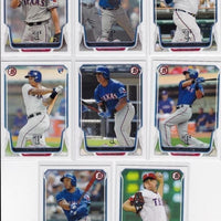 Texas Rangers 2014 Bowman Baseball Complete Mint 8 Card Basic Team Set Made By Topps Including Yu Darvish and Prince Fielder Plus
