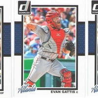 Atlanta Braves 2014 Donruss  Complete Mint 9 Card Team Set with Chipper Jones, Evan Gattis+