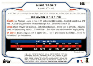 Mike Trout 2014 Bowman Series Mint Card #168