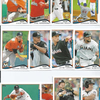 Miami Marlins 2014 Topps Complete Series One and Two Regular Issue 20 card Team Set with Giancarlo Stanton, Jose Fernandez and Christian Yelich Plus