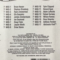 Washington Nationals 2014 Topps Factory Sealed 17 Card Team Set Featuring Bryce Harper, Stephen Strasburg and Ryan Zimmerman Plus