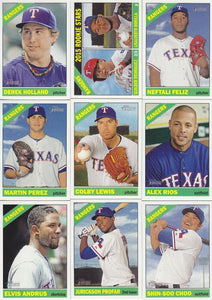 Texas Rangers 2015 Topps HERITAGE Series Complete Basic 10 Card Team Set with Elvis Andrus and Jurickson Profar Plus