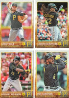 Pittsburgh Pirates 2015 Topps Complete Series One and Two Regular Issue 23 card team set with Andrew McCutchen, Gerrit Cole plus
