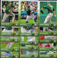Oakland Athletics 2015 Topps Complete Series One and Two Regular Issue 23 card team set with Coco Crisp, Josh Reddick, Sonny Gray plus
