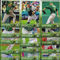 Oakland Athletics 2015 Topps Complete Series One and Two Regular Issue 23 card team set with Coco Crisp, Josh Reddick, Sonny Gray plus
